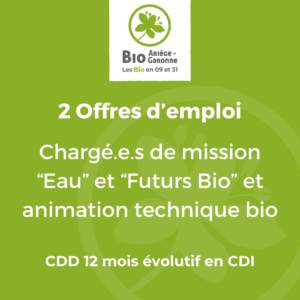 [Recrutement] 2 chargés de mission #Eau #Futurs Bio
